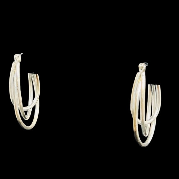 Lot of 6 Silver Tone Pierced Earrings (4654) - image 4