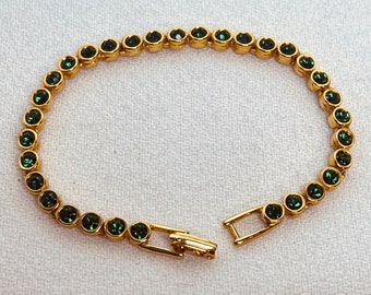 Choice Of Vintage Gold Tone And Rhinestone Tennis Bracelet