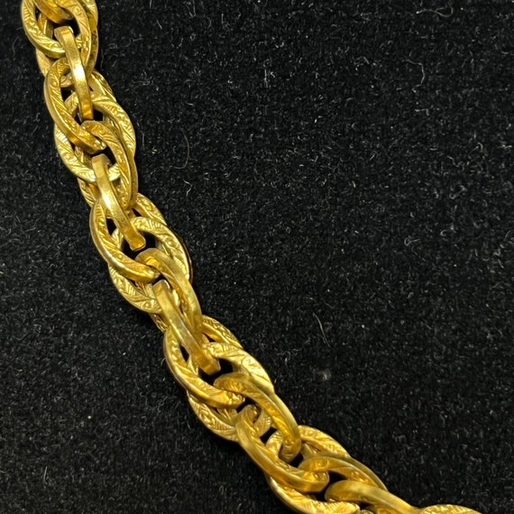 Vintage Chunky Gold Tone Rope Chain Necklace (292… - image 2