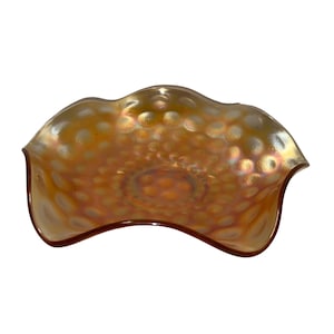 Vintage Fenton Marigold Coin Dot Glass Bowl