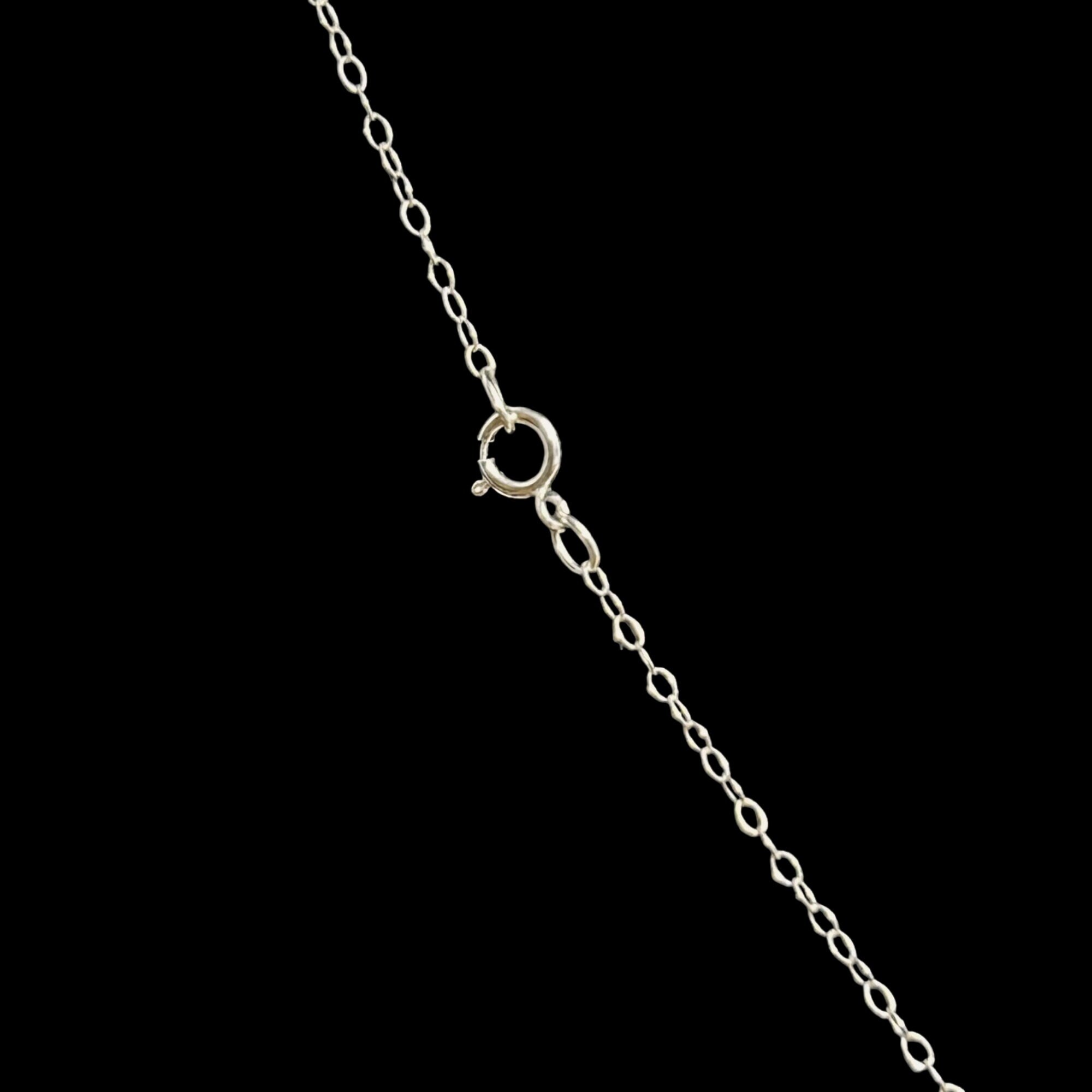 Sterling Silver Cable Chain Necklace With CZ Teardrop