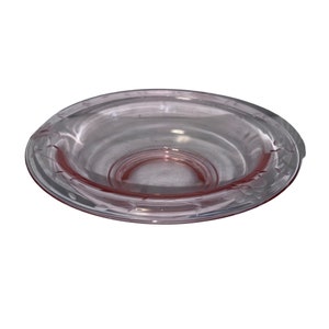 Vintage Etched Floral Pink Glass Bowl