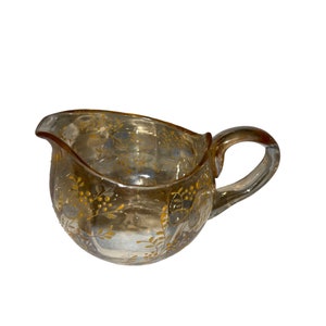 Vintage Marigold Handpainted Glass Creamer