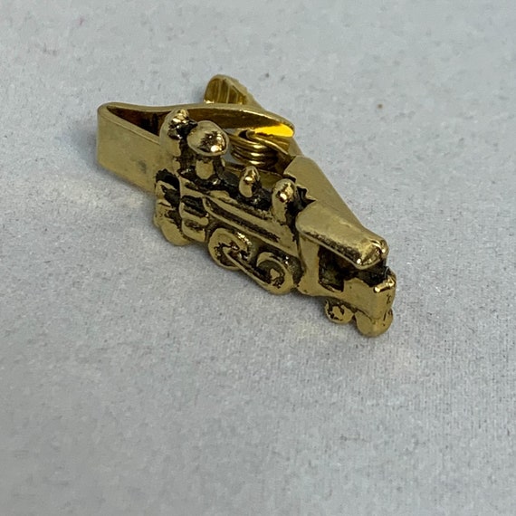 Vintage Gold Tone Train Tie Bar (2391) - image 2