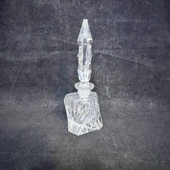 Vintage Pressed Glass Perfume Bottle With Stopper - image 4