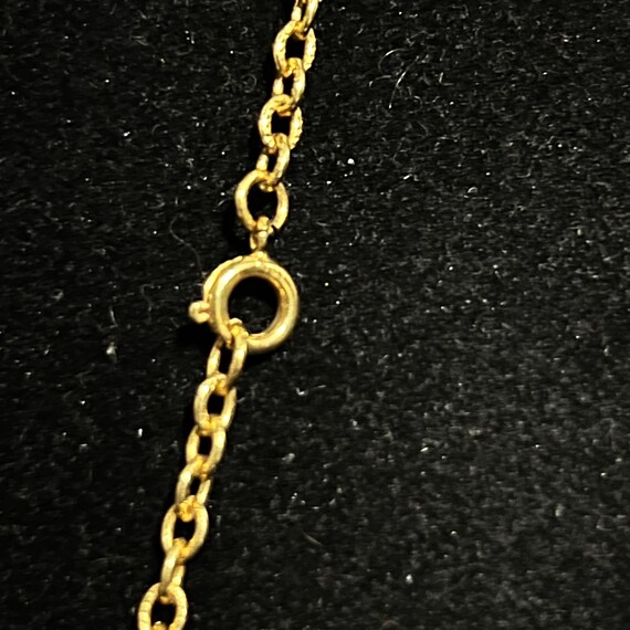 Vintage Gold Tone Cable Chain Necklace With Purpl… - image 5
