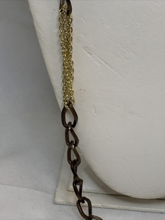 Vintage Daisy Fuentes 2 Tone Chunky Chain Necklac… - image 4