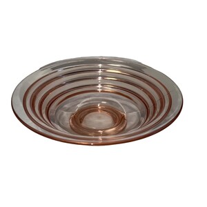 Vintage Pink Ringed Glass Bowl
