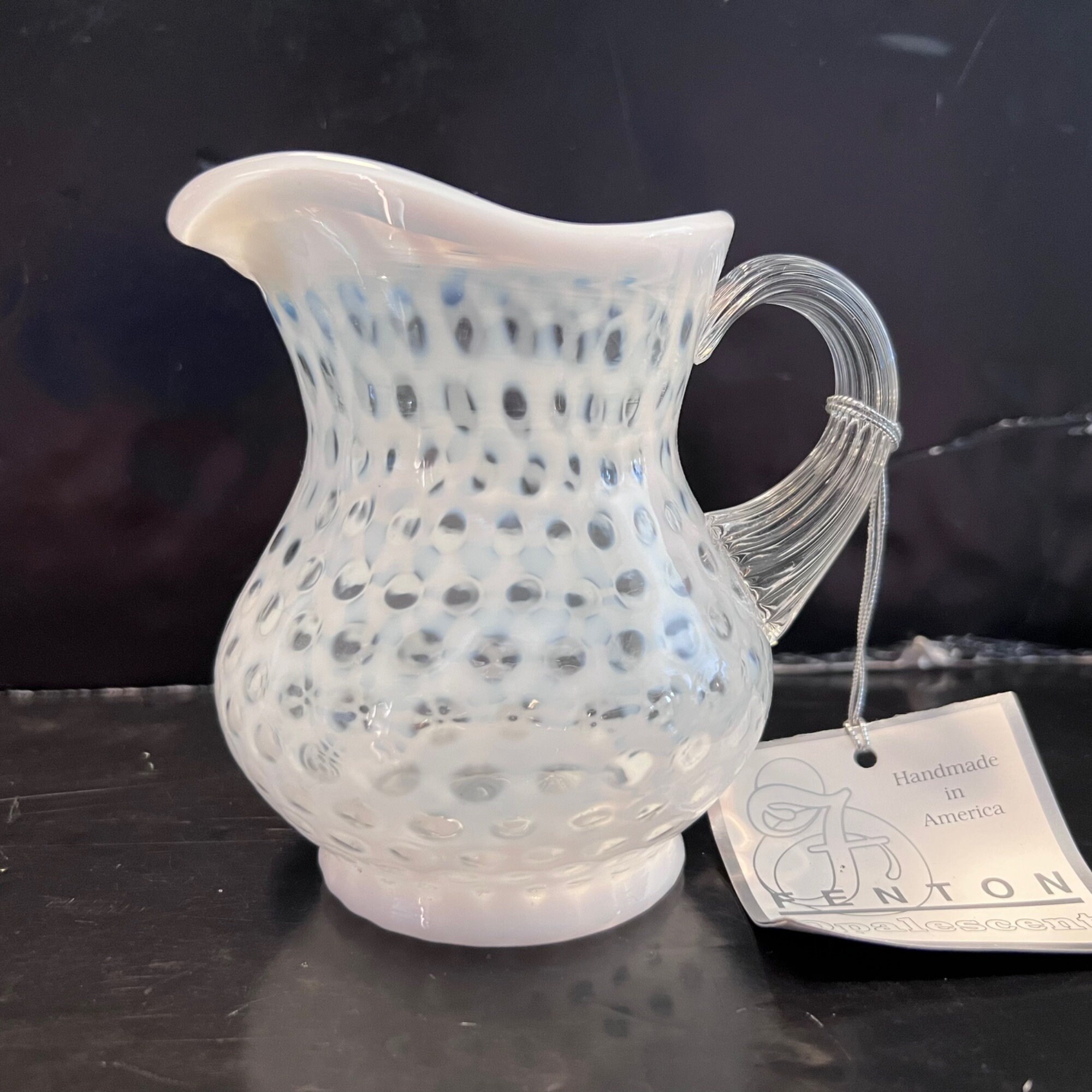 Vintage Fenton Clear Opalescent Coin Dot Pitcher - Etsy