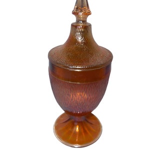 Vintage Marigold Tree Bark Candy Dish w/ Lid