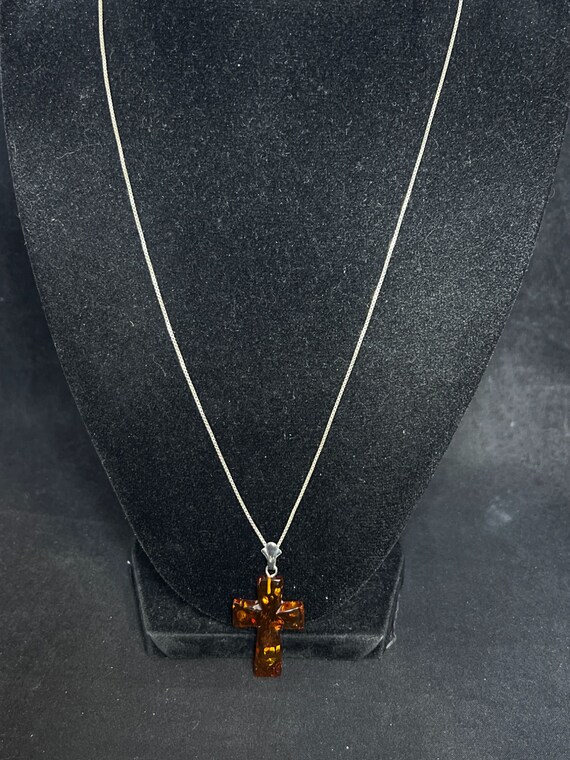 Vintage KC Sterling Silver Box Chain Necklace With Ba… Gem