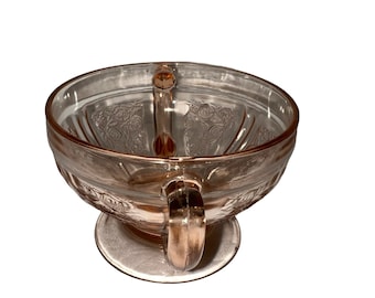 ヴィンテージ フェデラル グラス シャロン ピンク フット オープン