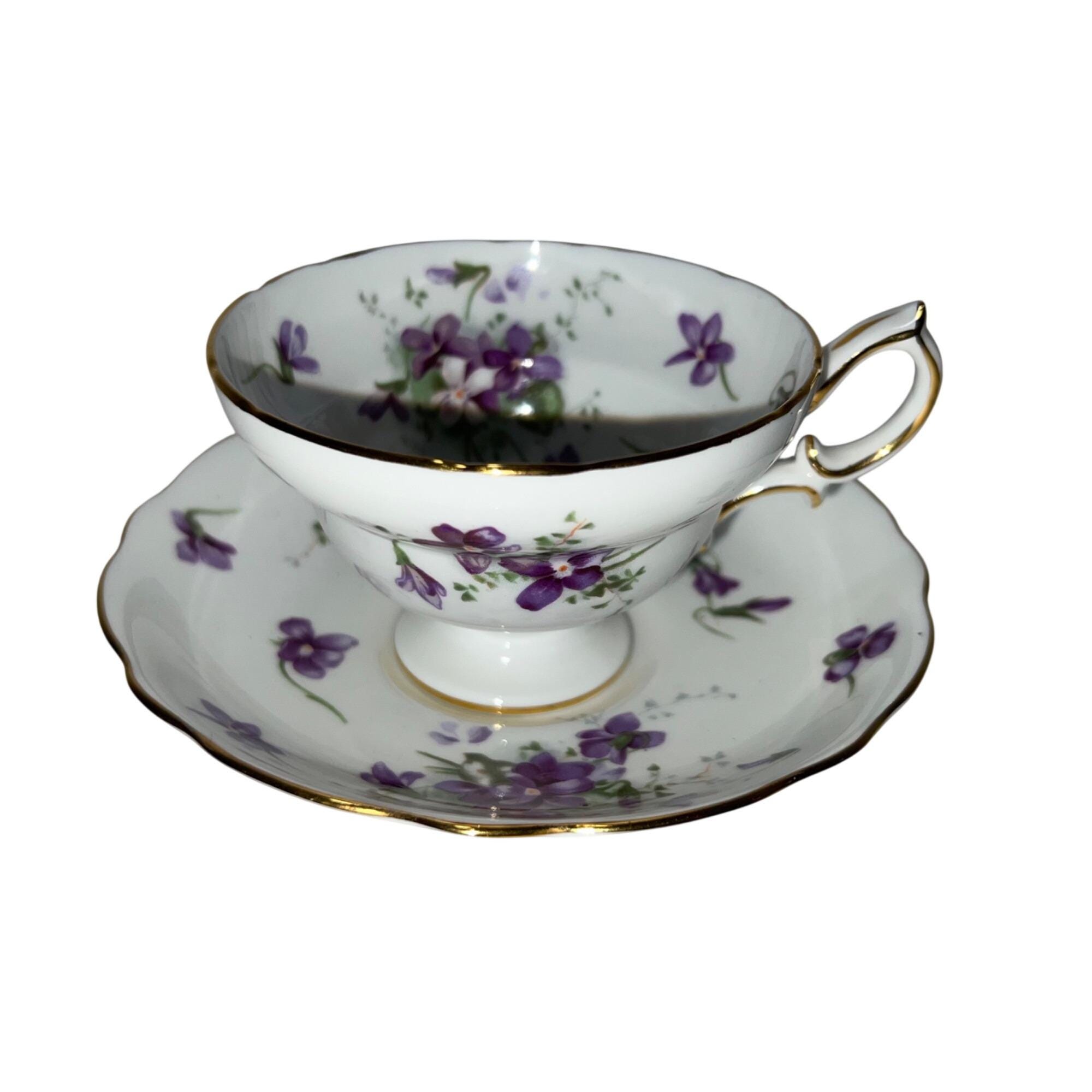 Antique cup with violets - Etsy 日本