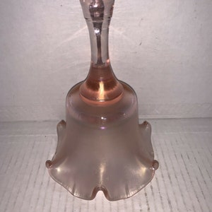 Vintage Fenton Pink Iridescent Stretch Glass Bell 75th Anniversary