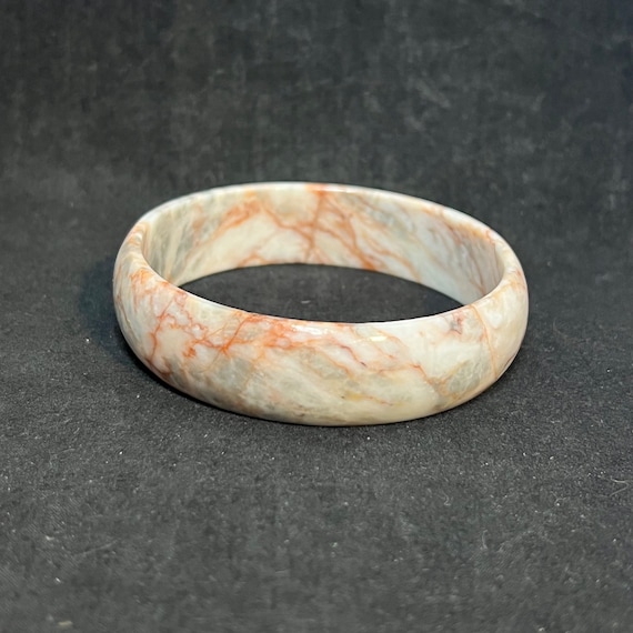 Vintage Red Line Marble Bangle Bracelet 3399 Etsy Australia