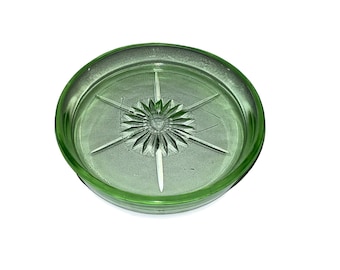 Vintage Federal Green Depression Glass Coaster