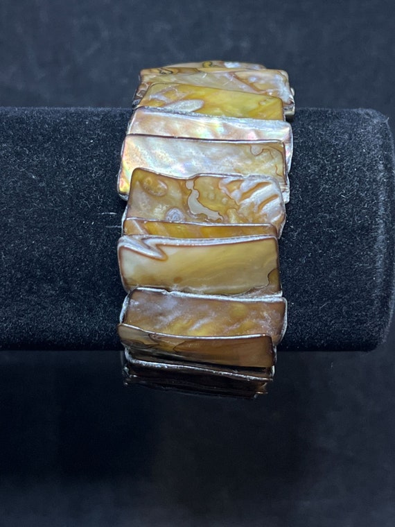 Chunky Abalone Shell Stretch Bracelet (4058)