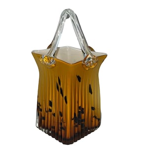 Vintage Gold, Yellow & Brown Heavy Glass Bag/Purse