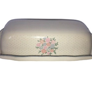 Vintage Newcor Stoneware Corsage Butter Dish