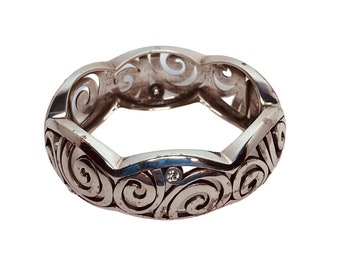 Brighton Open Cutwork Silver Tone Hinged Magnetic Bracelet