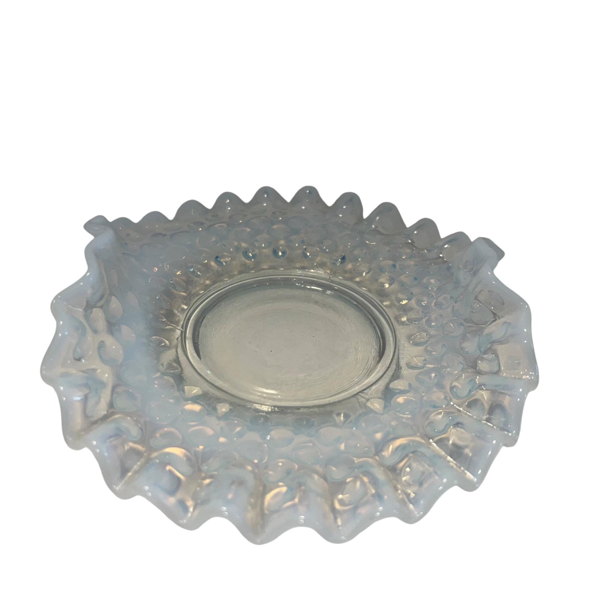 ヴィンテージ フェントン ホブネイル クリア オパールセント ガラス