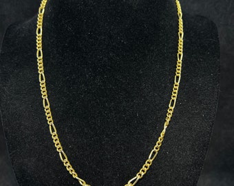 Vintage Gold Tone Figaro Necklace 18" (4170)