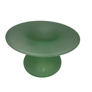 Vintage Green Uranium Glass Mushroom Vase