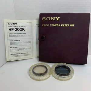 Vintage Sony Video Camera 52mm Filter Kit VF-200K With Manual And 2 Extra 46mm Lenses