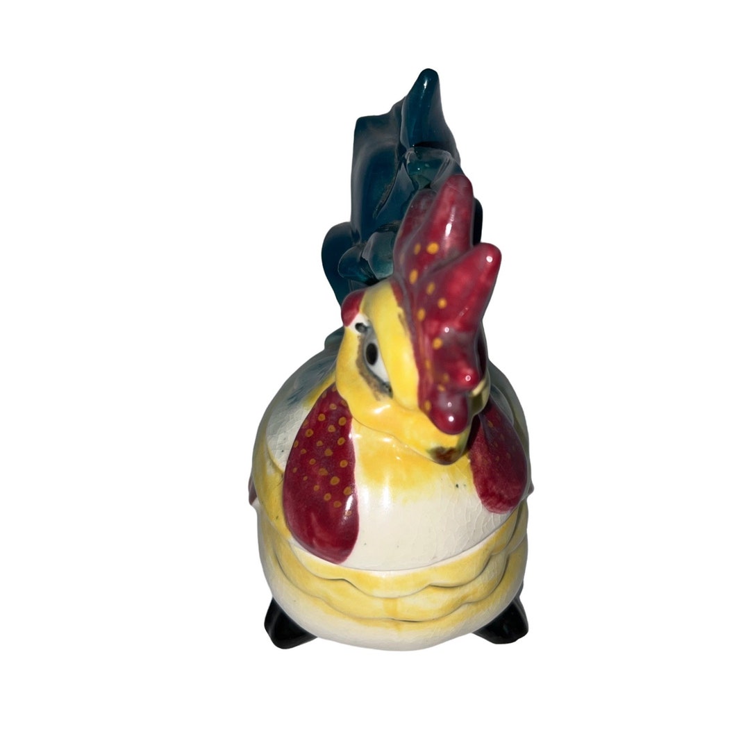 Vintage Ceramic Rooster Sugar Bowl Japan Etsy