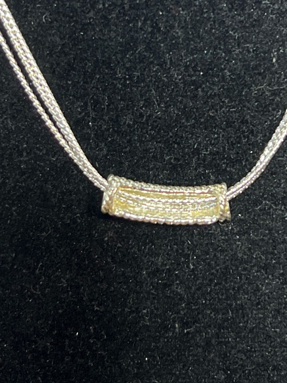 Napier Triple Strand Silver Tone Necklace With Sl… - image 3