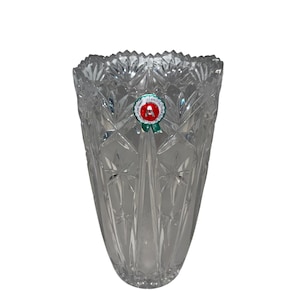 Vintage Genuine Hand Cut 30% Leaded Crystal Vase Italy