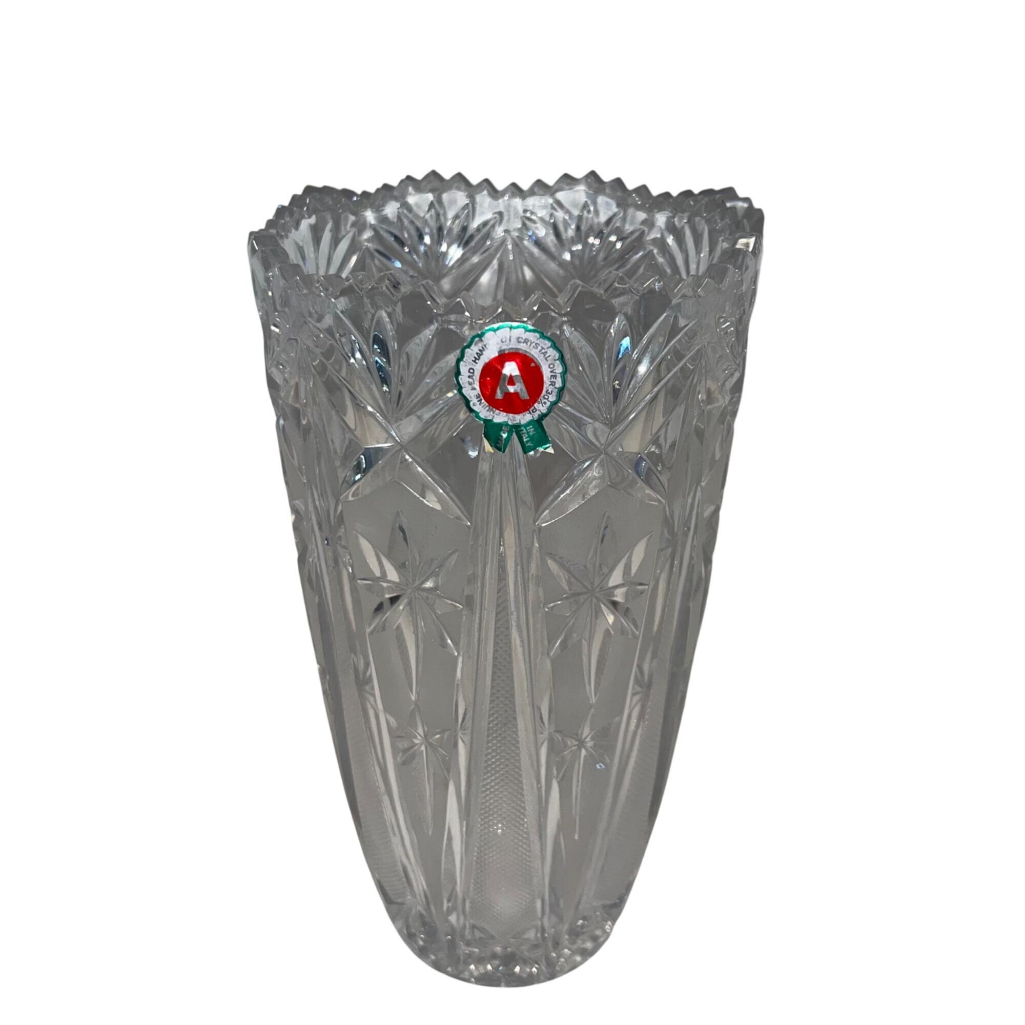 Vintage Genuine Hand Cut 30% Leaded Crystal Vase Italy - Etsy Israel