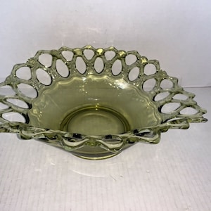 Jahrgang Westmoreland grün Glas Gitter Rand Schale 12 3/4&quot;