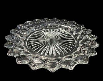 Vintage Fostoria American Clear Glass Dinner Plate