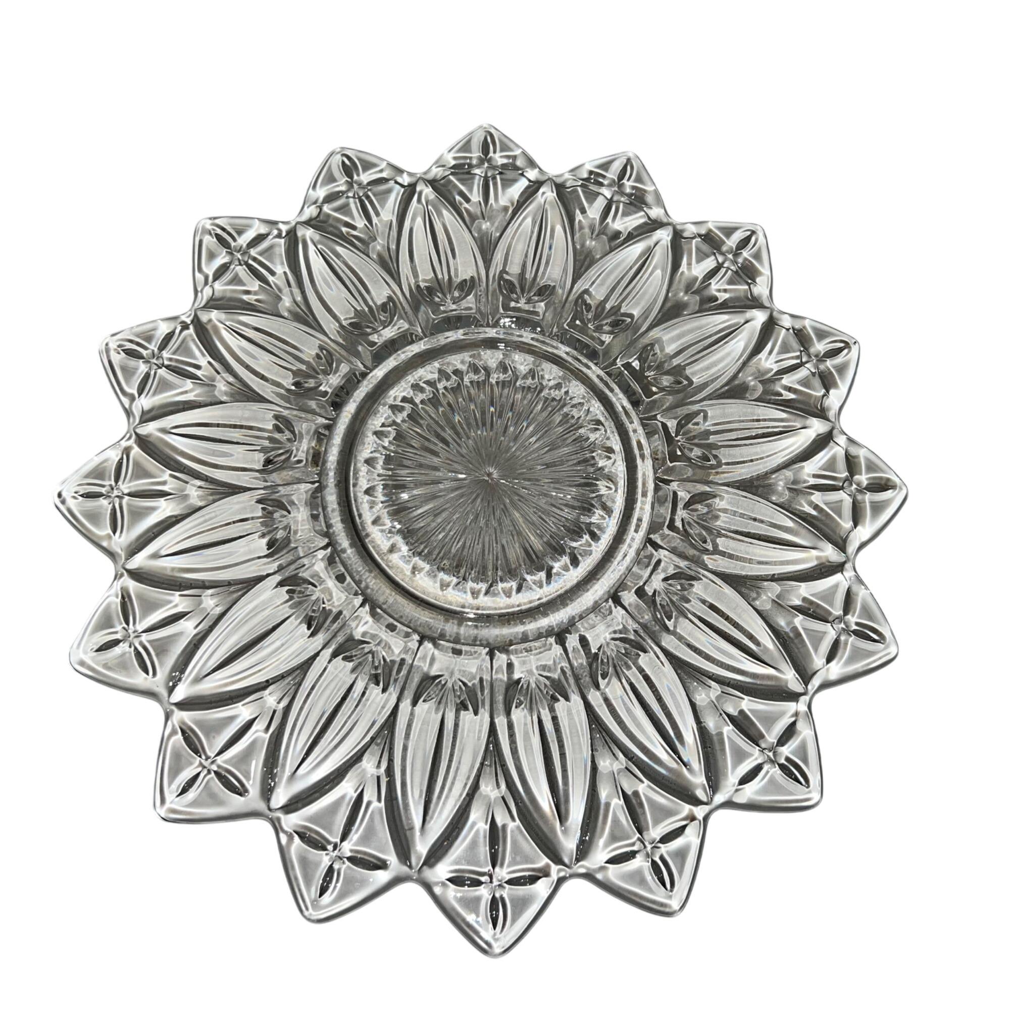 ヴィンテージ フェデラル ガラス ペタル クリアガラス サンドイッチ