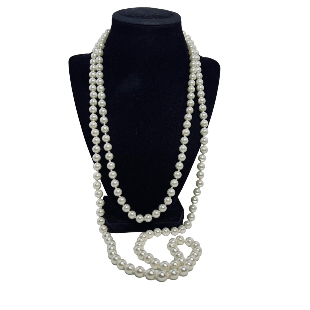 Vintage Heavy Single Strand Faux Pearl Flapper Style Necklace (5385) - Etsy