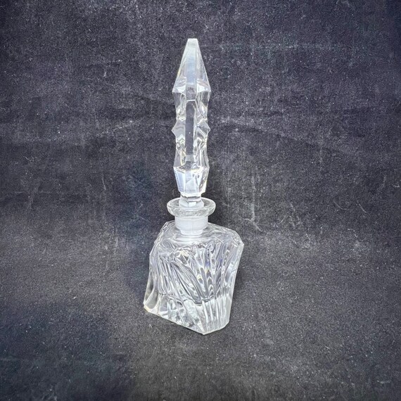 Vintage Pressed Glass Perfume Bottle With Stopper - image 6