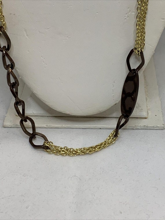 Vintage Daisy Fuentes 2 Tone Chunky Chain Necklac… - image 5