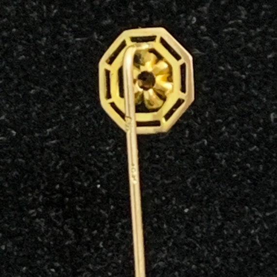 Vintage 10K Yellow Gold Floral Stick Pin With Pin… - image 7