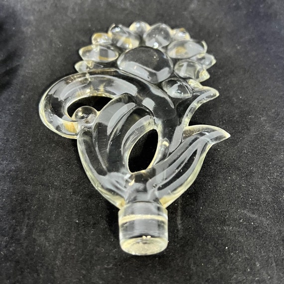 Vintage Clear Glass Perfume Bottle With Floral St… - image 4