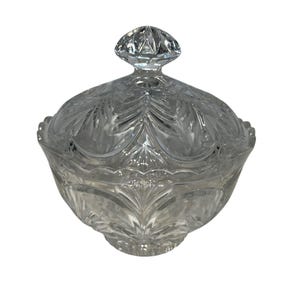 Vintage Clear Crystal Candy Dish With Lid