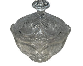 Vintage Klare Kristall Konfektschale Mit Deckel