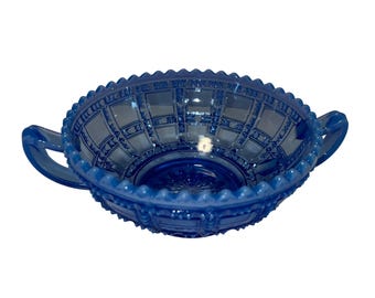 インペリアルガラス オープンレースパターン 6インチ クリアブルー