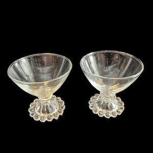 Vintage Pair of Anchor Hocking Berwick Boopie Clear Glass Champagne/Tall Sherbet