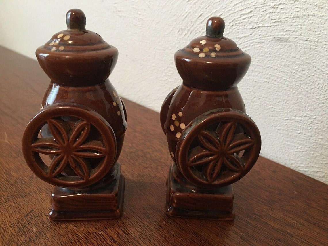 Vintage Red Ware Coffee Grinder Salt & Pepper Shakers Japan Etsy