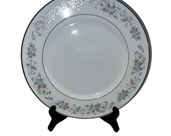 Vintage Carlton China Corsage Dinner Plate 10 3/4" White Floral Japan