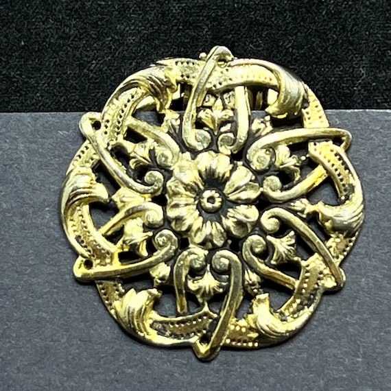 Vintage 3K's Imports Holland Gold Tone  Flower An… - image 1