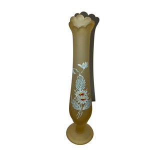 Vintage Westmoreland Handbemalte gelbe Satin Knospen Vase