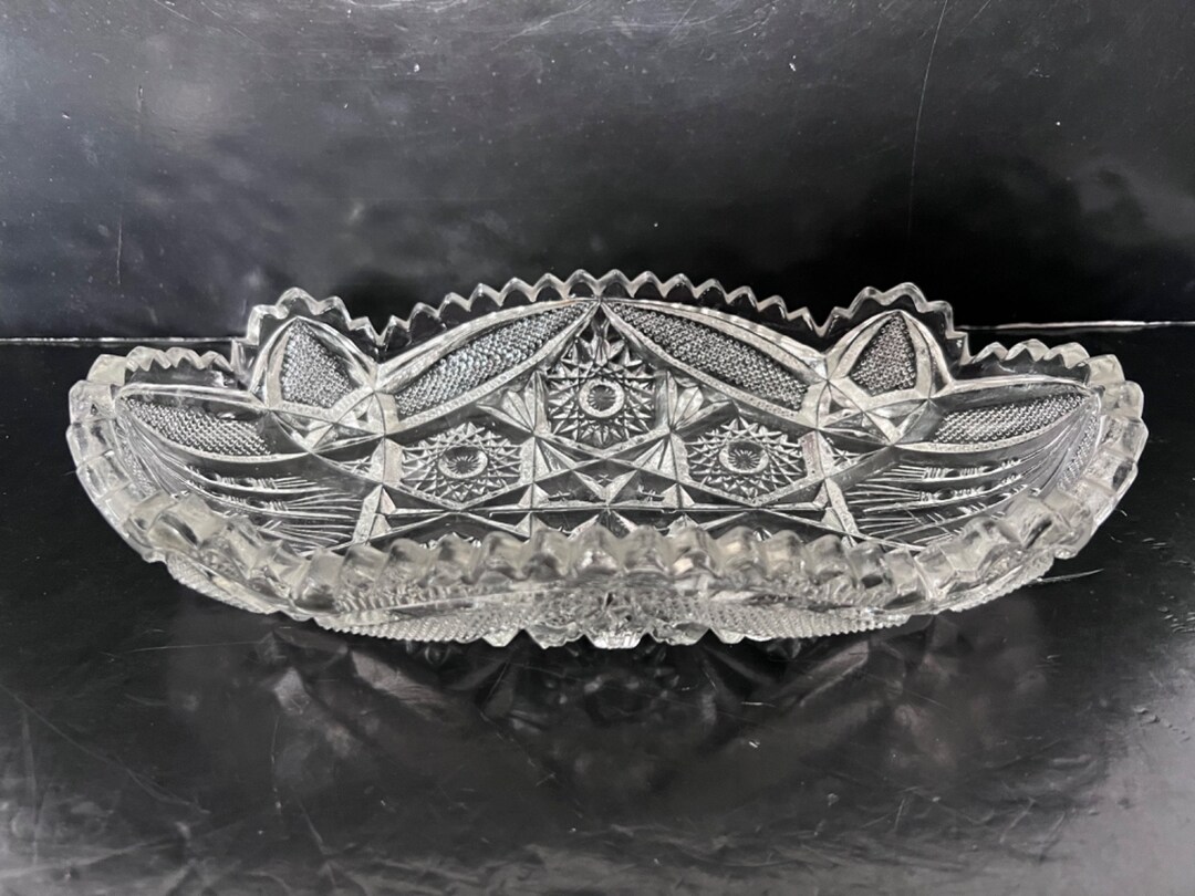 Vintage Imperial Glass 212 Clear Celery Dish Etsy