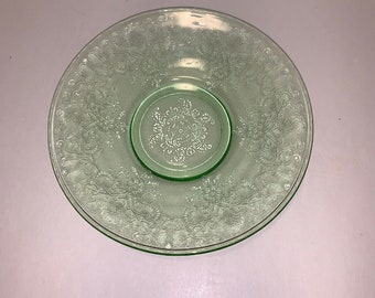 Hazel Atlas Glass Co. Florentine #2 Green Saucers 5 1/2"